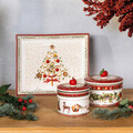 Recipient cu capac, Villeroy & Boch, Winter Bakery Delight Santa with deer, 12 x 11 cm, portelan premium