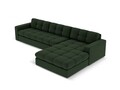 Coltar dreapta 4 locuri, Justin, Micadoni Home, BL, 236x160x72 cm, poliester, verde inchis