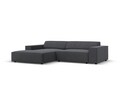 Coltar modular stanga 3 locuri, Jodie, Micadoni Home, BL, 224x166x70 cm, poliester, gri inchis