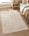 Covor antiderapant Vasagle Boho, 120x170 cm, lavabil la masina, poliester, cappuccino