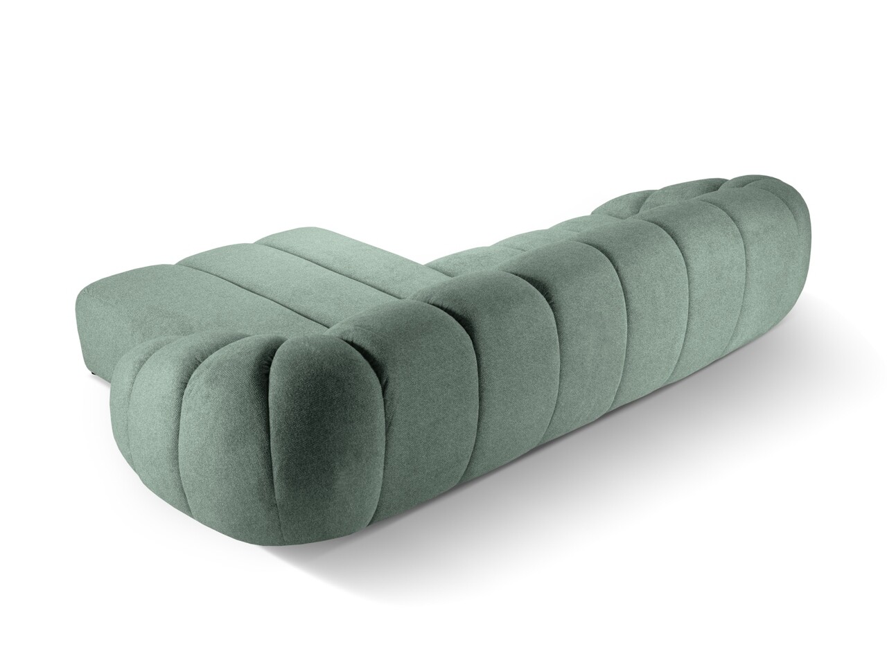 Coltar dreapta 4 locuri, Diana-192, Micadoni Home, 334x182x72 cm, catifea structurata, verde menta - 1 | YEO