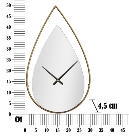 Ceas de perete Drop, Mauro Ferretti, 30x4.5x50 cm, fier, auriu