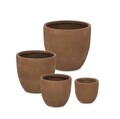 Set ghivece pentru exterior 4 piese Rigo, Bizzotto, Ø42 x 39 cm, fibre de lut, maro rusty