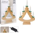 Decoratiune luminoasa Candle Tree, 27.5x6.5x39.5 cm, 5 LED-uri, lemn