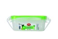 Set 2 caserole dreptunghiulare cu capac, Snips, Lock, 0.6 L, polipropilena, verde