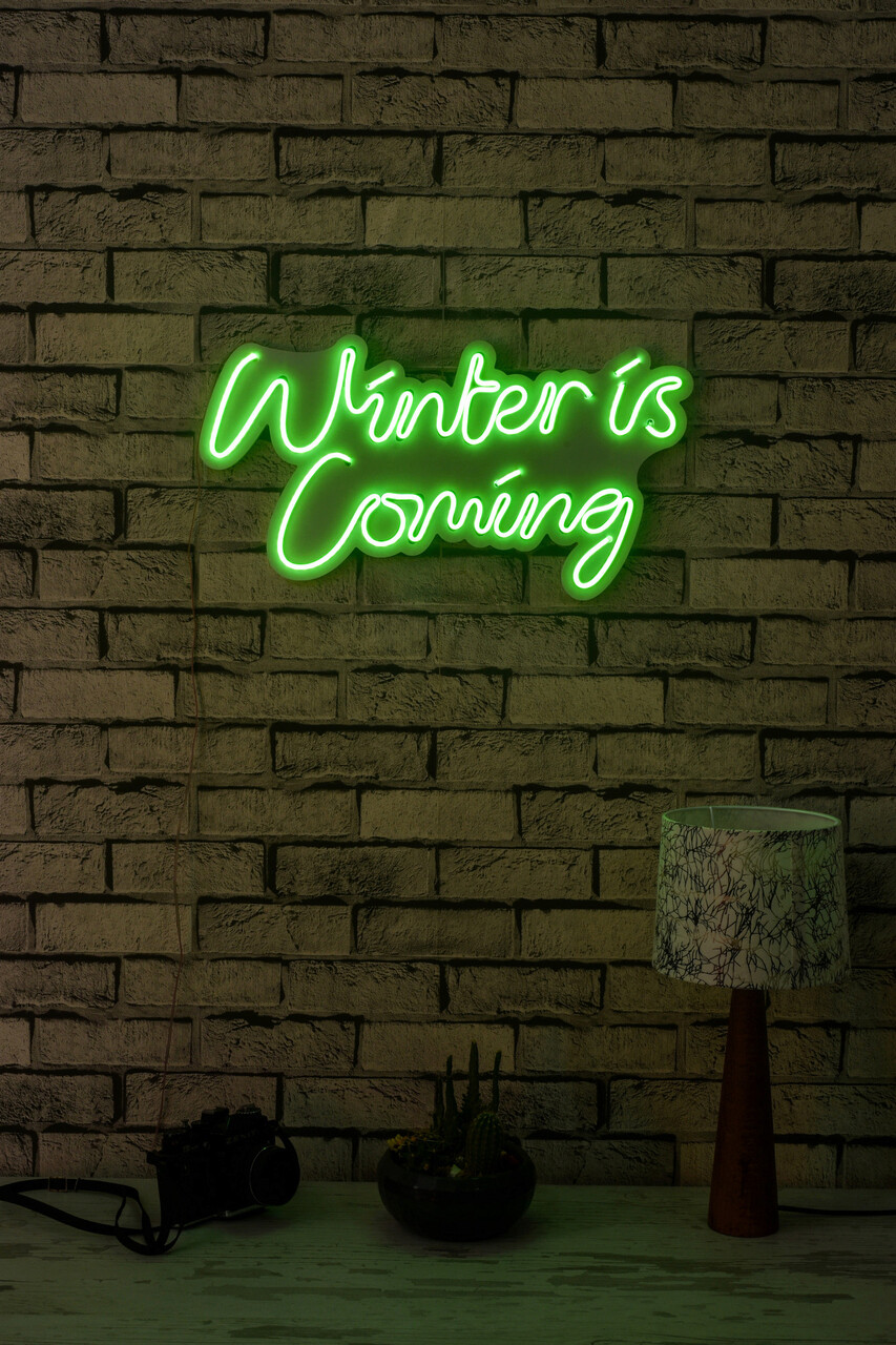 Decoratiune luminoasa LED, Winter is Coming, Benzi flexibile de neon, DC 12 V, Verde - 1 | YEO