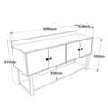 Consola, Locelso, MN04, 180x93.2x85 cm, Nuc / Antracit