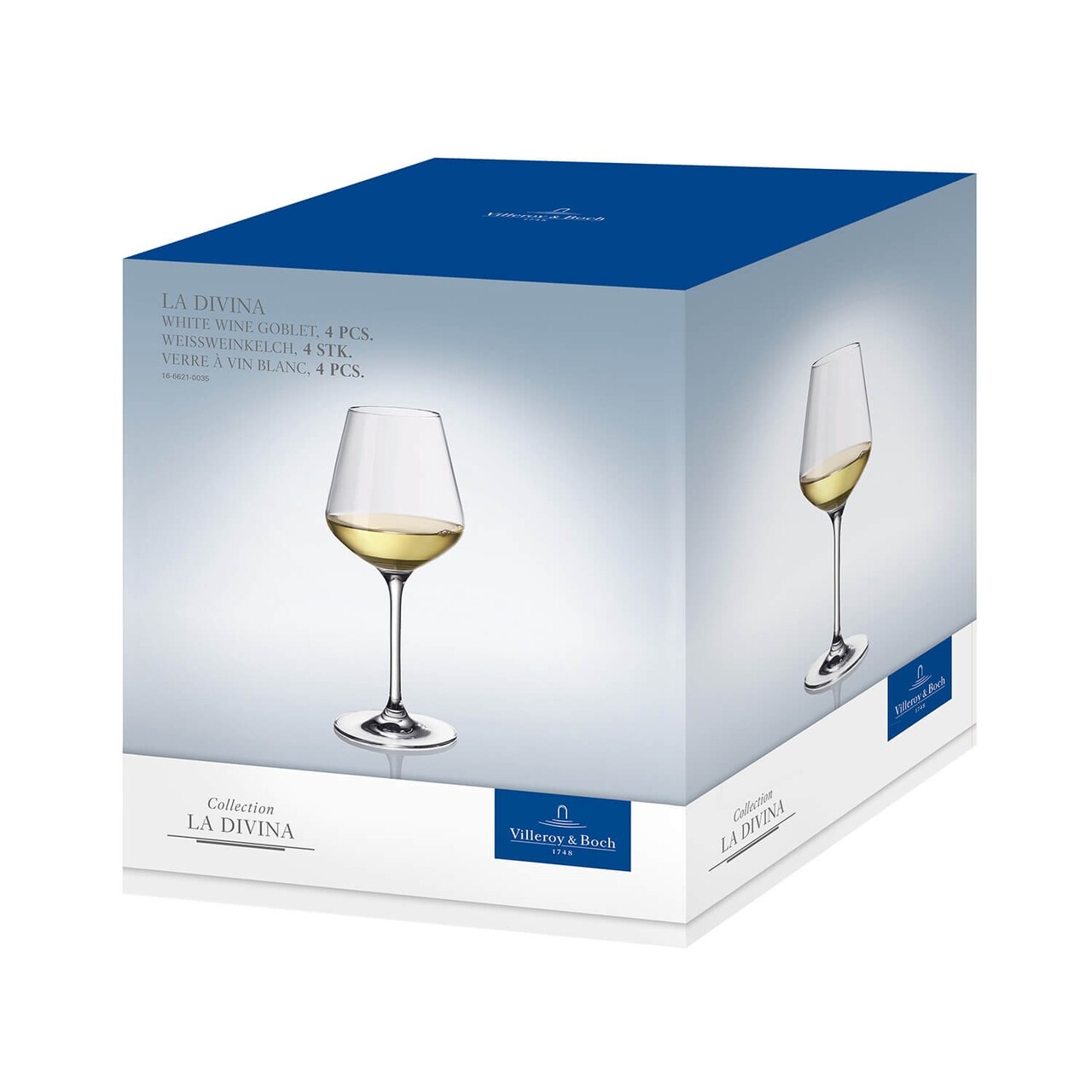 Set 4 pahare pentru vin alb, Villeroy & Boch, La Divina, 380 ml, sticla cristal