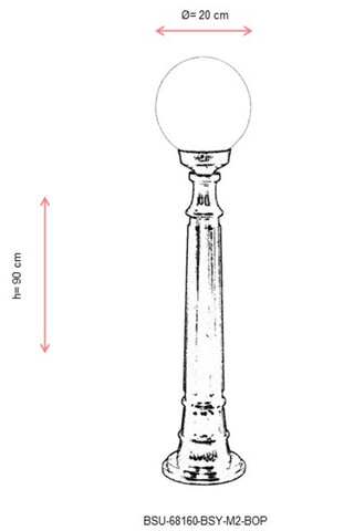 Lampadar de exterior, Avonni, 685AVN1152, Plastic ABS, Alb/Negru