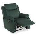 Fotoliu cu recliner manual, Louis XL, L.87 l.95 H.102, stofa, verde inchis