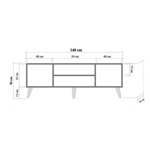 Comoda TV Truva 725, Vella, 140x40x50 cm, multicolor