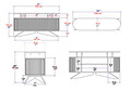 Bufet, Retricy, Stor, 150x43x75 cm, PAL, Stejar / Alb