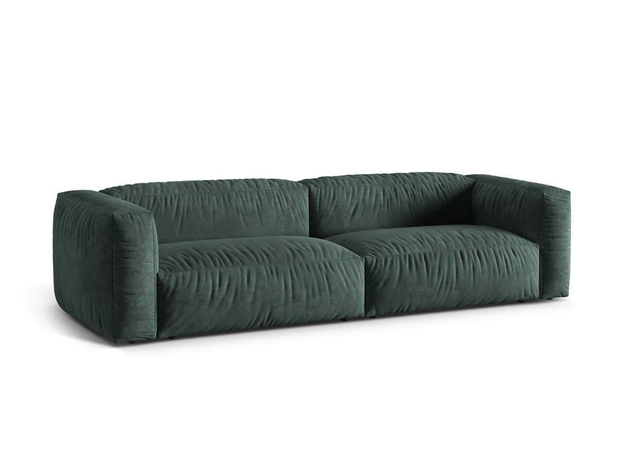 Canapea modulara 4 locuri, Martina-120, Micadoni Home, 320x106x75 cm, catifea, petrol - 1 | YEO