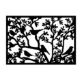 Decoratiune de perete, Tree Branch Birds 2, Metal, Dimensiune: 59 x 41 cm, Negru