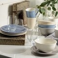 Set mic dejun 12 piese, Like Villeroy & Boch, Color Loop Stone, portelan premium, gri