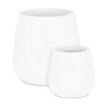 Set ghivece pentru exterior 2 piese Hoian, Bizzotto, Ø45 x 45 cm, fibra de ciment si argila, alb