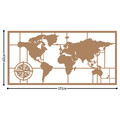 Decoratiune de perete, World Map Metal Decor 7, Metal, Dimensiune: 121 x 60 cm, Cupru