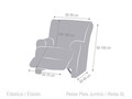 Husa fotoliu cu recliner elastica bi-stretch, Iria, galben C/5