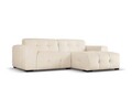 Coltar dreapta 4 locuri, Kendal, Micadoni Home, BL, 256x173x79 cm, catifea, bej deschis