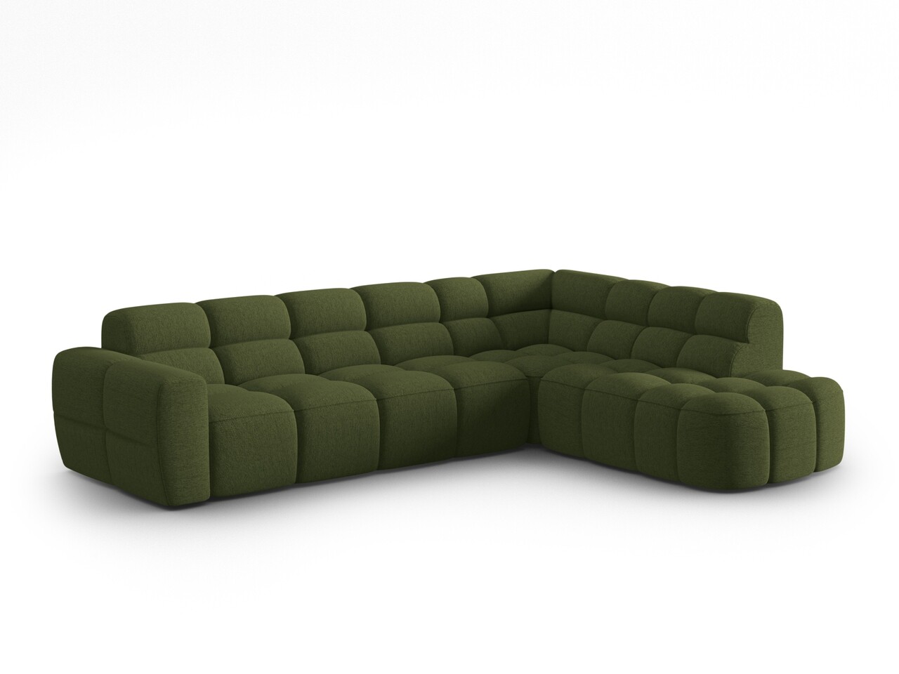 Coltar dreapta 5 locuri, Lisa-193, Micadoni Home, 293x234x77 cm, tesatura structurata, verde melange - 1 | YEO