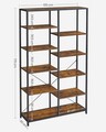 Biblioteca Vasagle, 100 x 30 x 170 cm, 10 compartimente, PAL/otel, maro rustic