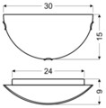 Plafoniera Malibu, Candellux, 30 x 15 cm, 1 x E27, 60W