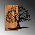 Decoratiune de perete, Monumental Tree, Lemn/metal, Dimensiune: 58 x 58 cm, Nuc / Negru