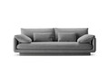 Canapea 3 locuri, Torino-184, Micadoni Home, 220x103x83 cm, catifea, gri deschis