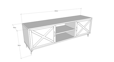 Comoda TV Venus, Kalune Design, 160x40x56 cm, maro