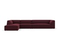 Coltar stanga 5 locuri, Ruby, Micadoni Home, BL, 366x180x69 cm, piele ecologica, bordo