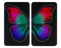 Set 2 protectii universale pentru aragaz, Maximex, Butterfly, sticla termorezistenta, 30 x 52 cm, multicolor