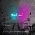 Decoratiune luminoasa LED, Think Pink, Benzi flexibile de neon, DC 12 V, Albastru