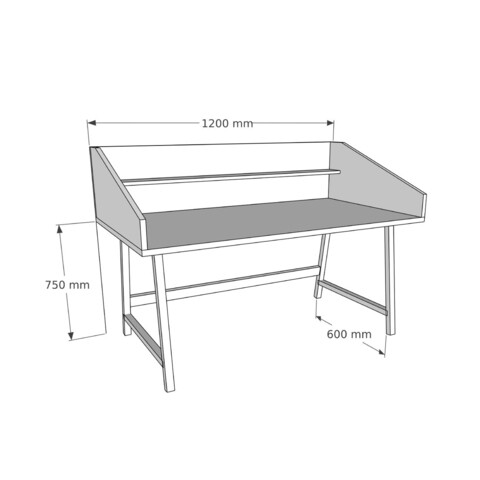 Birou, Woodface, Mely, 120x75x60 cm, Lemn, Stejar