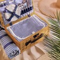 Cos de picnic 4 persoane Orlando, Homla, 46x30x20 cm, cu patura de picnic 130x150 cm, natural