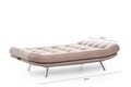 Canapea extensibila Misa Sofabed, Futon, 3 locuri, 198x128 cm, metal, mink