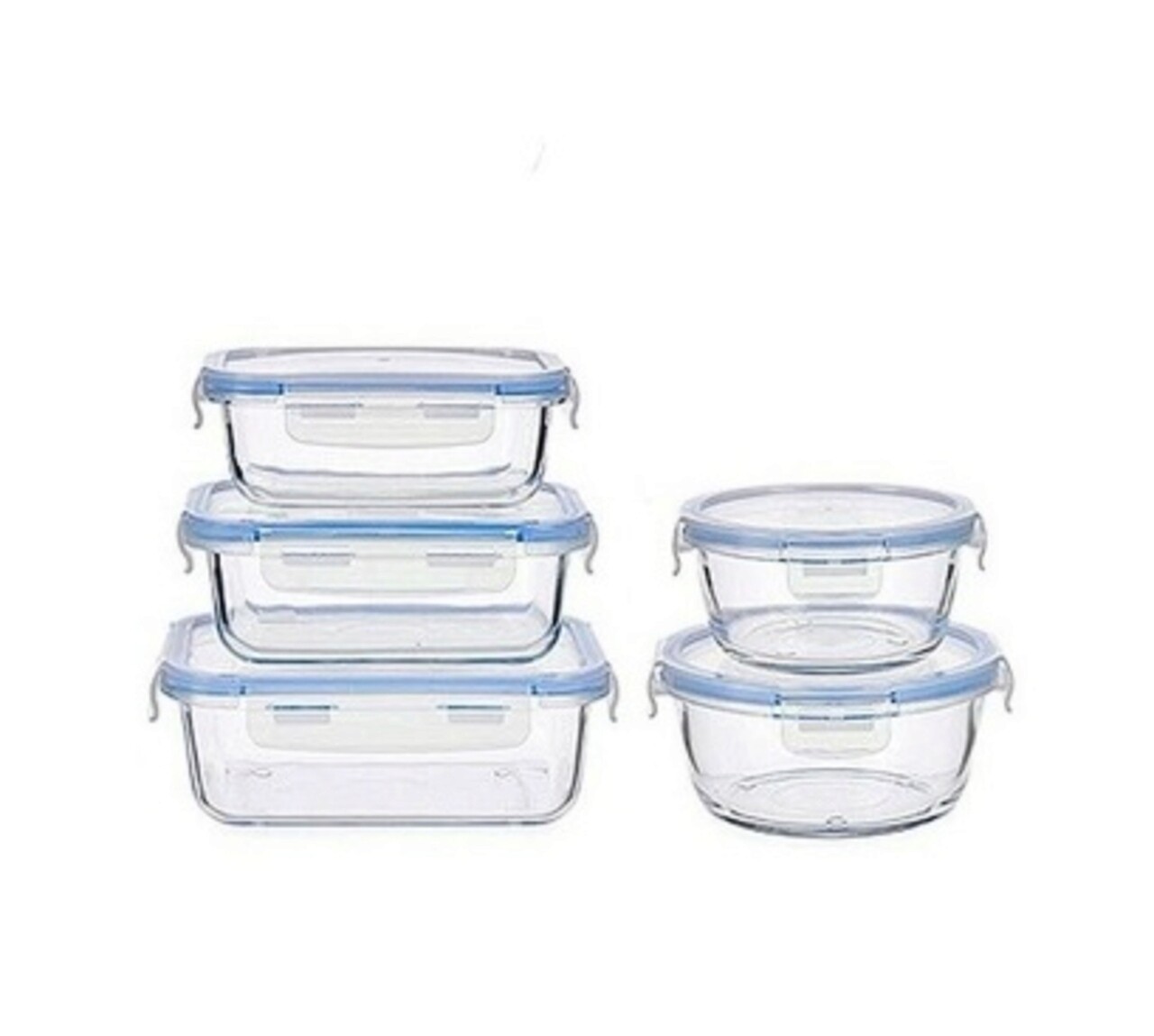 Set 5 Caserole, Vivalto, 400 Ml, 420 Ml, 580 Ml, 590 Ml, 750 Ml, Sticla/plastic