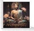 Tablou decorativ, Buddha -A, Mauro Ferretti, 100 x 100 cm, canvas imprimat si pictat/lemn de pin, multicolor