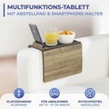 Tava multifunctionala pentru canapea, cu suport pentru smartphone si tableta Maximex, Sofa, 49x28x0.8 cm, MDF, maro/negru