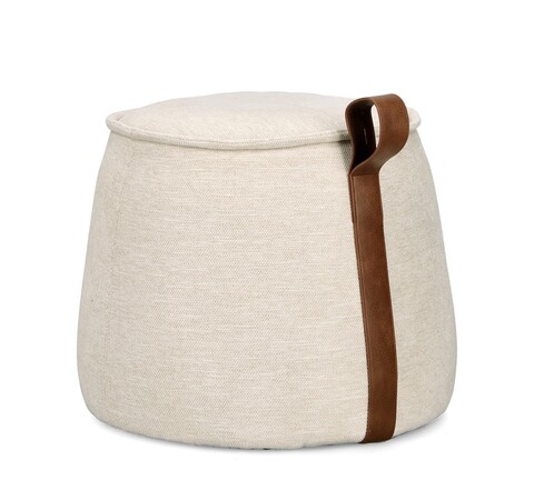 Taburet Anila, Bizzotto, D50x41.5 cm, MDF/poliester Chenille, natural