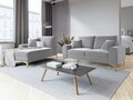 Sezlong living stanga, Madara, Mazzini Sofas, gold legs, 102x182x90 cm, catifea, argintiu