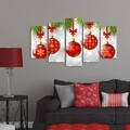 Set 5 tablouri decorative, Christmas 5PMDFNOEL-8, multicolor, 20x40/20x50/20x60 cm