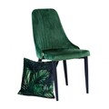 Scaun Louis, Homla, 59x47x88 cm, metal/catifea din poliester, verde