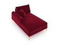 Sezlong living stanga, Madara, Mazzini Sofas, gold legs, 102x182x90 cm, catifea, rosu vin