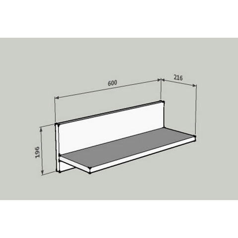 Raft de perete, Puqa Design, Fane, 60x19.6x21.6 cm, PAL, Alb