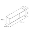 Comoda TV Cave, Pakoworld, 120x25x37 cm, PAL melaminat, maro/alb