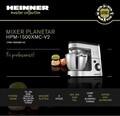 Mixer planetar Heinner, 1500 W, 6 viteze, argintiu