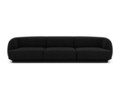 Canapea 3 locuri, Miley, Micadoni Home, BL, 259x85x74 cm, catifea, negru