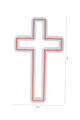 Decoratiune luminoasa LED, Cross Sign, Benzi flexibile de neon, DC 12 V, Roz