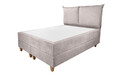 Pat matrimonial, Stockholm, Pillows E, 140x200 cm, saltea tip Pocket, topper memory, Taupe