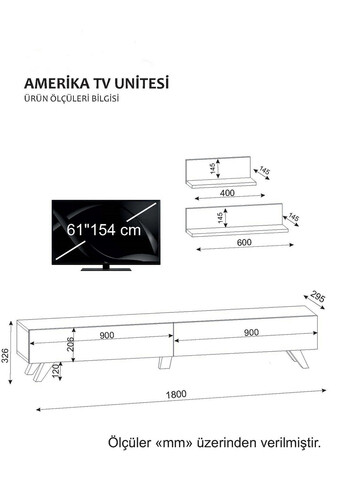 Comoda TV, Wooden Art, Amerika, PAL, Alb / Nuc